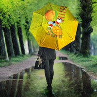 Hawaiian Mango Mele Kalikimaka Umbrella Santa Claus Surfing with Turtle Mango Christmas