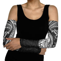 Hawaiian Turtle and Shark Arm Sleeves Kakau Tribal with Polynesian Pattern Black Color