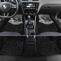 Hawaiian Turtle and Shark Car Mats Kakau Tribal with Polynesian Pattern Black Color