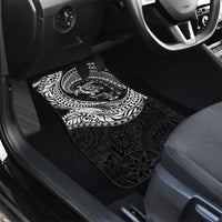 Hawaiian Turtle and Shark Car Mats Kakau Tribal with Polynesian Pattern Black Color