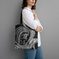 Hawaiian Turtle and Shark Tote Bag Kakau Tribal with Polynesian Pattern Black Color