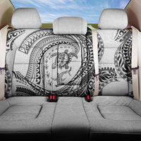 Hawaiian Turtle and Shark Back Car Seat Cover Kakau Tribal with Polynesian Pattern White Color