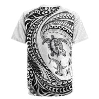 Hawaiian Turtle and Shark Rugby Jersey Kakau Tribal with Polynesian Pattern White Color