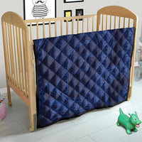 Hawaiian Turtle and Shark Quilt Kakau Tribal with Polynesian Pattern Blue Color