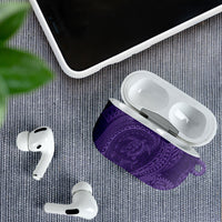Hawaiian Turtle and Shark AirPods Case Kakau Tribal with Polynesian Pattern Purple Color
