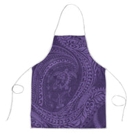 Hawaiian Turtle and Shark Apron Kakau Tribal with Polynesian Pattern Purple Color