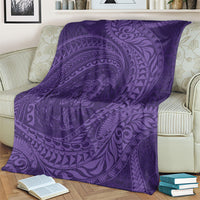 Hawaiian Turtle and Shark Blanket Kakau Tribal with Polynesian Pattern Purple Color