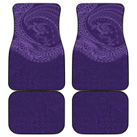 Hawaiian Turtle and Shark Car Mats Kakau Tribal with Polynesian Pattern Purple Color