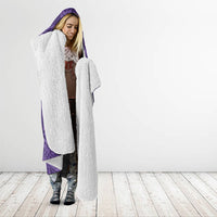 Hawaiian Turtle and Shark Hooded Blanket Kakau Tribal with Polynesian Pattern Purple Color