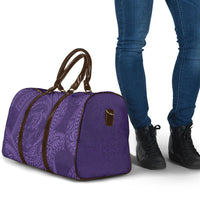 Hawaiian Turtle and Shark Travel Bag Kakau Tribal with Polynesian Pattern Purple Color