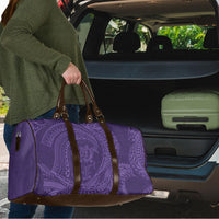 Hawaiian Turtle and Shark Travel Bag Kakau Tribal with Polynesian Pattern Purple Color