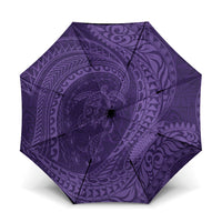 Hawaiian Turtle and Shark Umbrella Kakau Tribal with Polynesian Pattern Purple Color