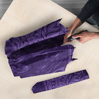 Hawaiian Turtle and Shark Umbrella Kakau Tribal with Polynesian Pattern Purple Color