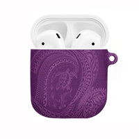Hawaiian Turtle and Shark AirPods Case Kakau Tribal with Polynesian Pattern Pink Color