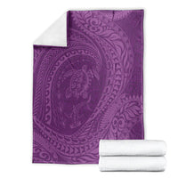 Hawaiian Turtle and Shark Blanket Kakau Tribal with Polynesian Pattern Pink Color