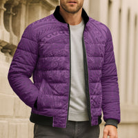 Hawaiian Turtle and Shark Bomber Puffer Jacket Kakau Tribal with Polynesian Pattern Pink Color