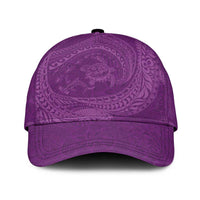 Hawaiian Turtle and Shark Classic Cap Kakau Tribal with Polynesian Pattern Pink Color