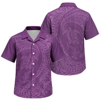 Hawaiian Turtle and Shark Family Matching Mermaid Dress and Hawaiian Shirt Kakau Tribal with Polynesian Pattern Pink Color