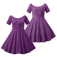 Hawaiian Turtle and Shark Family Matching Off The Shoulder Long Sleeve Dress and Hawaiian Shirt Kakau Tribal with Polynesian Pattern Pink Color