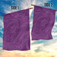 Hawaiian Turtle and Shark Garden Flag Kakau Tribal with Polynesian Pattern Pink Color