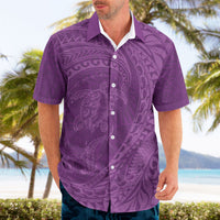 Hawaiian Turtle and Shark Hawaiian Shirt Kakau Tribal with Polynesian Pattern Pink Color