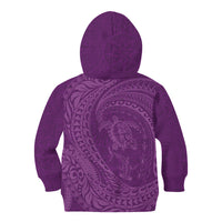 Hawaiian Turtle and Shark Kid Hoodie Kakau Tribal with Polynesian Pattern Pink Color