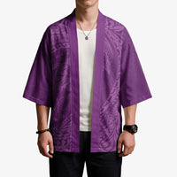 Hawaiian Turtle and Shark Kimono Kakau Tribal with Polynesian Pattern Pink Color