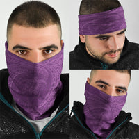 Hawaiian Turtle and Shark Neck Gaiter Kakau Tribal with Polynesian Pattern Pink Color