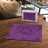 Hawaiian Turtle and Shark Puzzle Kakau Tribal with Polynesian Pattern Pink Color