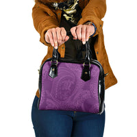Hawaiian Turtle and Shark Shoulder Handbag Kakau Tribal with Polynesian Pattern Pink Color