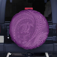Hawaiian Turtle and Shark Spare Tire Cover Kakau Tribal with Polynesian Pattern Pink Color