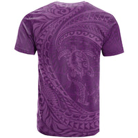 Hawaiian Turtle and Shark T Shirt Kakau Tribal with Polynesian Pattern Pink Color