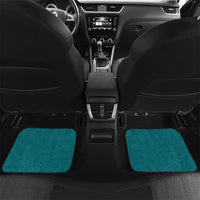 Hawaiian Turtle and Shark Car Mats Kakau Tribal with Polynesian Pattern Turquoise Color