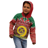 Vanuatu Christmas Kid Hoodie Pig Tusk Beautiful Merry Xmas Snowflake LT03 - Polynesian Pride