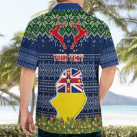 Personalised Niue Christmas Hawaiian Shirt Coat of Arms and Map Beautiful Merry Xmas Snowflake LT03 - Polynesian Pride