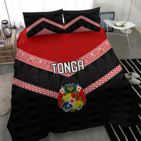Tonga Bedding Set Tonga Coat of Arms with Seamless Tapa Ngatu Pattern LT03 - Polynesian Pride