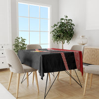 Tonga Tablecloth Tonga Coat of Arms with Seamless Tapa Ngatu Pattern LT03 - Polynesian Pride