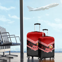 Tonga Christmas Luggage Cover Tongan Coat of Arms Santa With Ngatu Pattern Christmas Red Style LT03 - Polynesian Pride