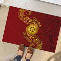 Tonga Ha'apai High School Rubber Doormat Ngatu and Maori Ethnic Tribal Pattern LT03 - Polynesian Pride