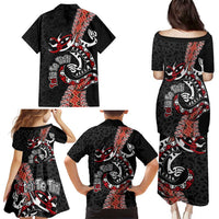 Aotearoa Toitu Te Tiriti Family Matching Puletasi and Hawaiian Shirt Maori Taniwha Haka - Honour the Treaty LT03 - Polynesian Pride