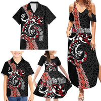 Aotearoa Toitu Te Tiriti Family Matching Summer Maxi Dress and Hawaiian Shirt Maori Taniwha Haka - Honour the Treaty LT03 - Polynesian Pride