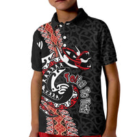 Aotearoa Toitu Te Tiriti Kid Polo Shirt Maori Taniwha Haka - Honour the Treaty LT03