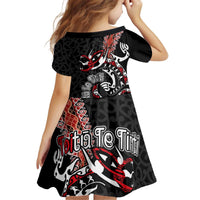 Aotearoa Toitu Te Tiriti Kid Short Sleeve Dress Maori Taniwha Haka - Honour the Treaty LT03 - Polynesian Pride