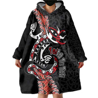 Aotearoa Toitu Te Tiriti Wearable Blanket Hoodie Maori Taniwha Haka - Honour the Treaty LT03 - Polynesian Pride
