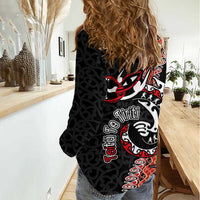 Aotearoa Toitu Te Tiriti Women Casual Shirt Maori Taniwha Haka - Honour the Treaty LT03 - Polynesian Pride