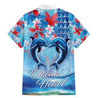 Hawaiian Dolphin Love Couple - Ocean Heart Family Matching Mermaid Dress and Hawaiian Shirt LT03 - Polynesian Pride