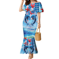 Hawaiian Dolphin Love Couple - Ocean Heart Mermaid Dress LT03 Women Blue - Polynesian Pride
