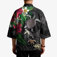 Hawaiian Tropical Plants and Turtles Kimono Polynesian Art Motifs