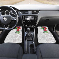 Hawaiian Tropical Plants Car Mats Kakau Tattoo and Polynesian Pattern Half White Color
