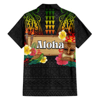 Hawaiian Elements and Polynesian Tattoo Family Matching Off Shoulder Maxi Dress and Hawaiian Shirt LT03 - Polynesian Pride